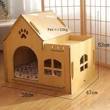wooden cat house, winter imported cat bed house cat shelter plywood hide house for cats, rabbits, small dogs . coco pets price in Pakistan