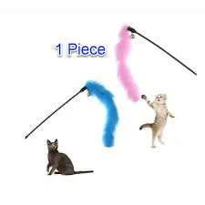 Cat Stick with bell Interactive Cat Toy Feather Teaser Stick Wand Pet Retractable price in Pakistan