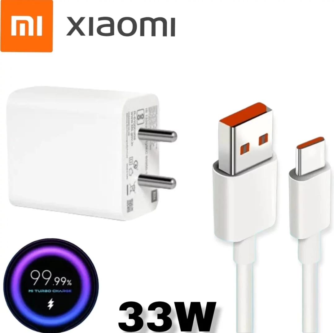 100% Original Xiaomi MI 33W Turbo Fast Charger With Cable- Turbo Charge 2.0 Turbo Charger 33watt with Type C Cable price in Pakistan