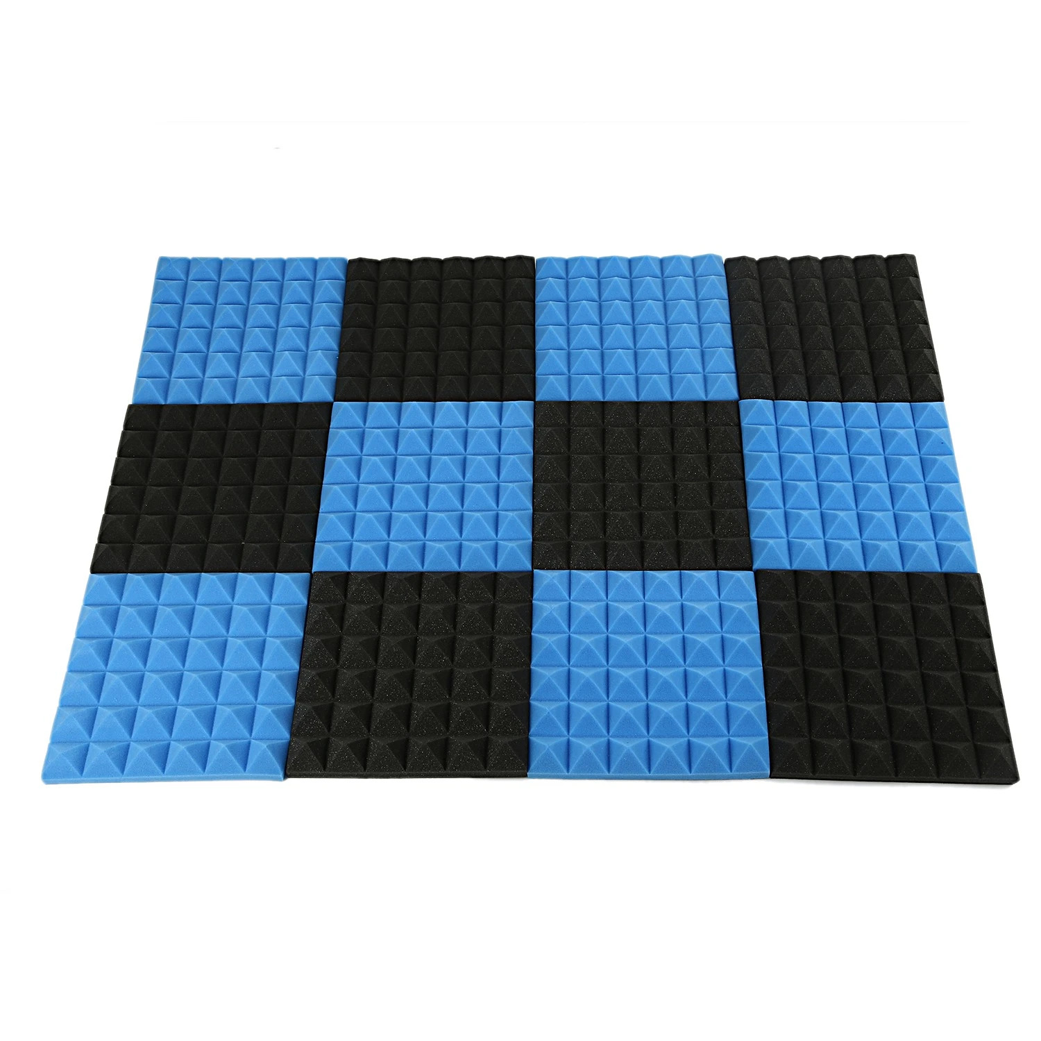 Charcoal Acoustic Foam Tiles Soundproofing Foam Panels Studio Sound Padding 2 x 10 x 10 Inch(Black+Blue) price in Pakistan