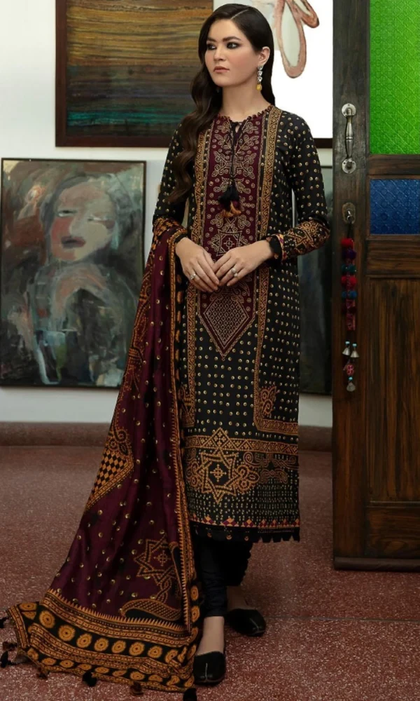 Jazmin – 3PC Linen Shirt With Linen Printed Duppata price in Pakistan