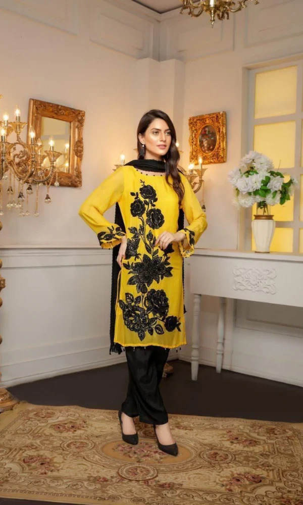 Maria.b – 2PC Dhanak Embroidered Shirt With Embroidered Dhanak Trouser price in Pakistan