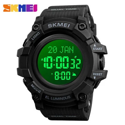 SKMEI Fashion Muslim Prayer Reminder Qibla Direction Waterproof Hijri Watches For Men Women 1680 price in Pakistan