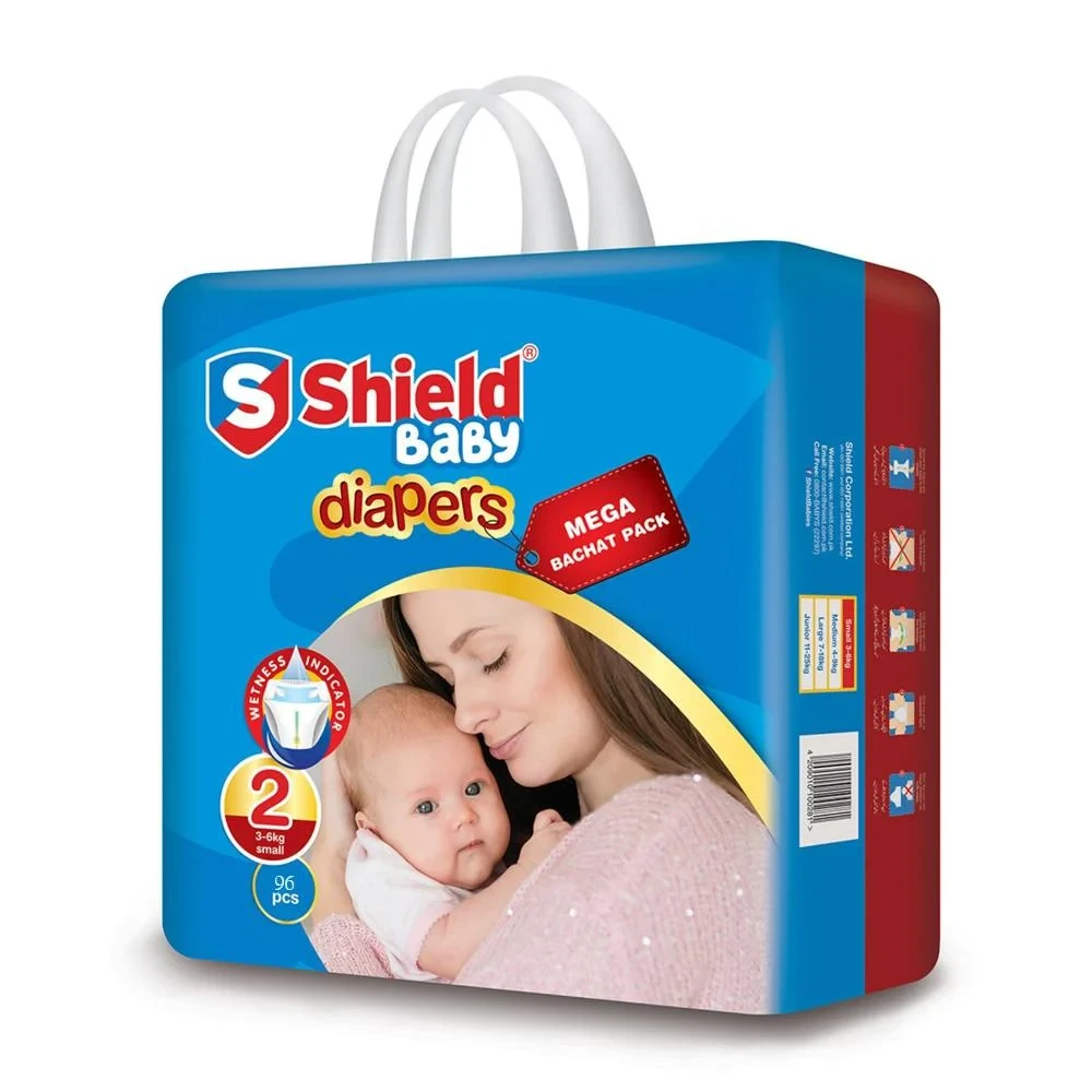 Shield Baby Diapers Jumbo Pack Size 2 Small (3-6Kg 96Pcs) price in Pakistan