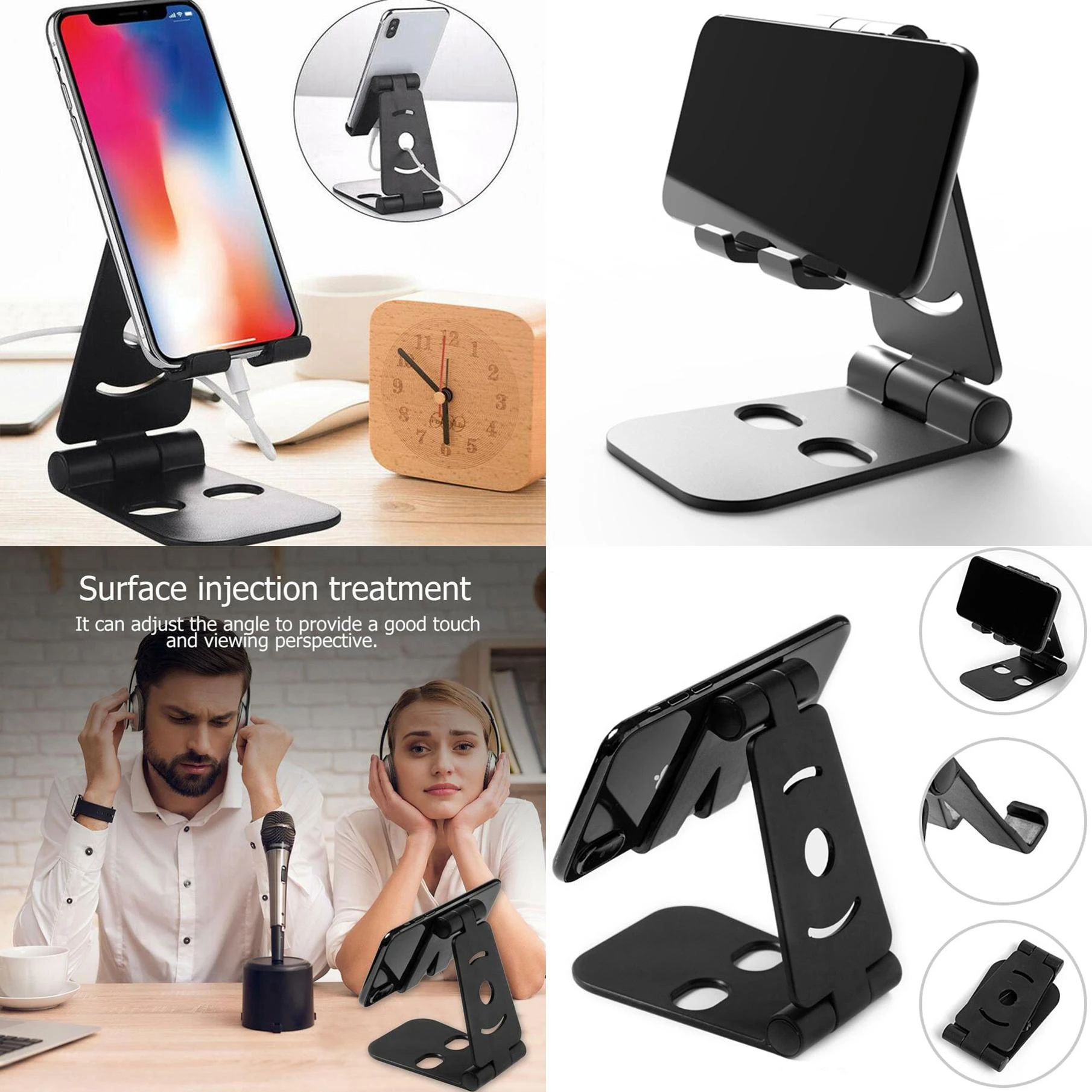 Universal Adjustable Mobile Phone  Tablet Folding Holder Stand Anti Skid Multi Angle Desk price in Pakistan