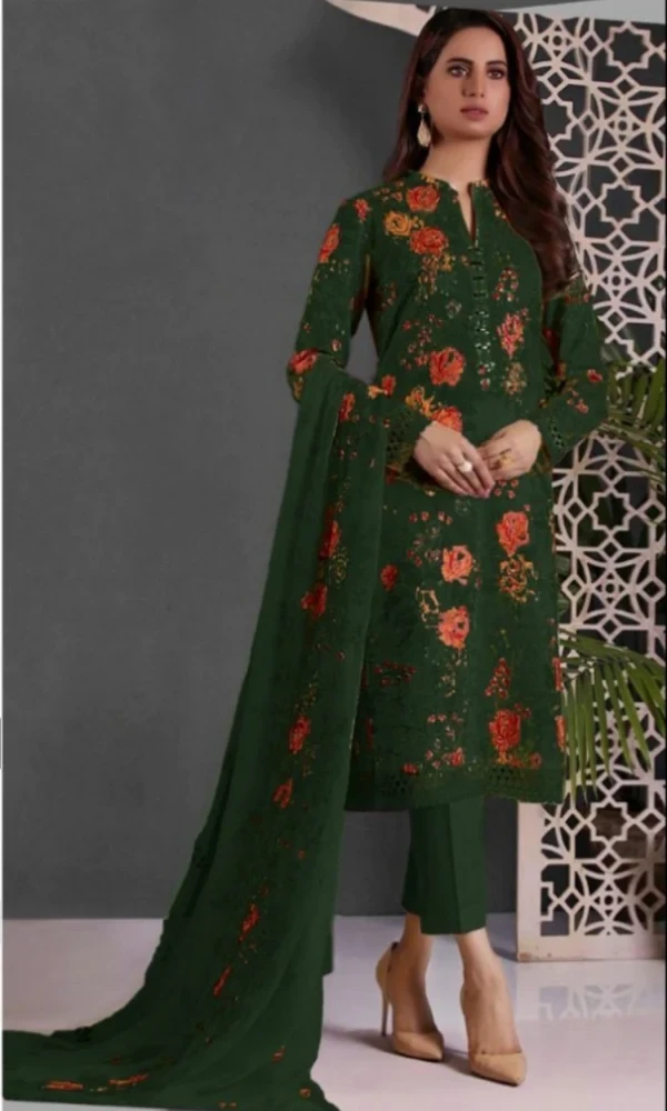 Bareeze LH-115(A) Green Embroidered Three Piece Dhanak Wool Winter Collection price in Pakistan