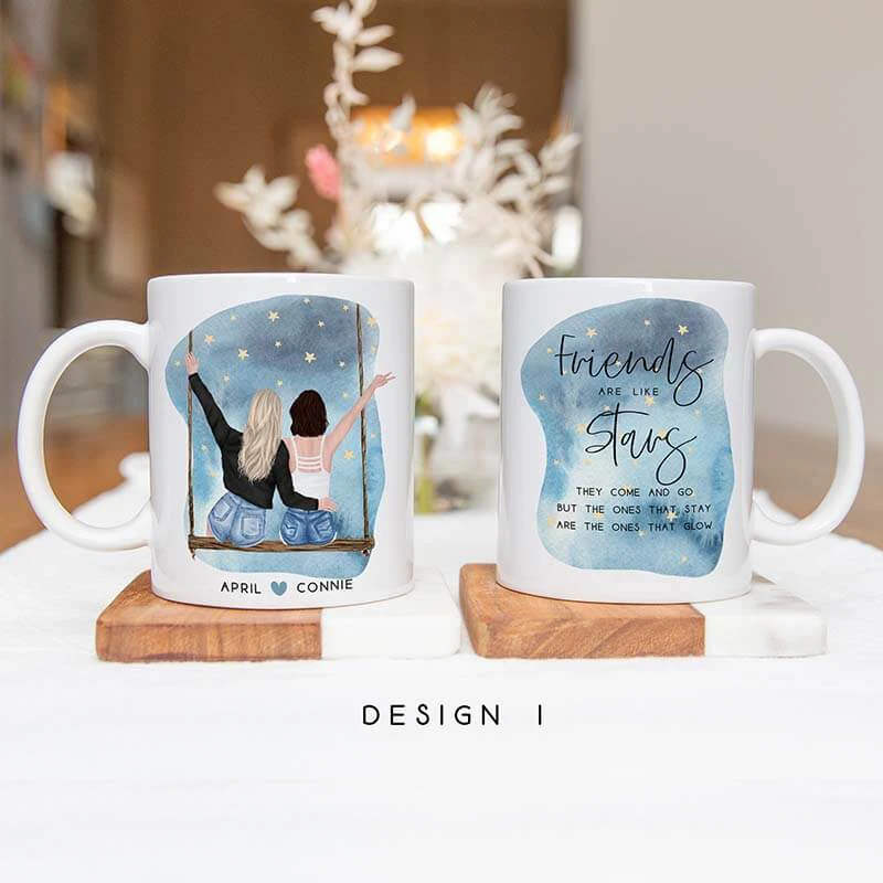 Two best friends mug Print Your Pictures & Name on Magic price in Pakistan