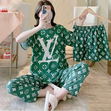 Girls Wear 3 in 1 Korean Loungewear Night Suit For Girls & Women price in Pakistan