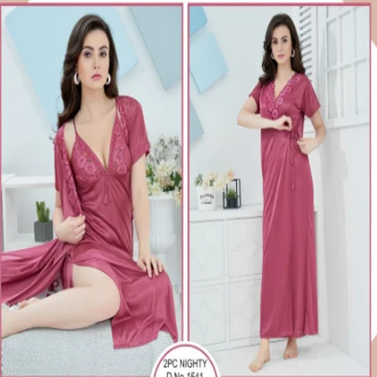 Tee Dot 2-pieces Bridal Nightwear Short Nighty & Gown For Girls & Women price in Pakistan