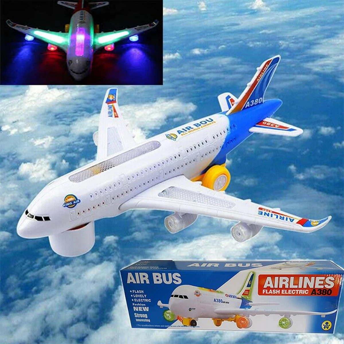 Airbus A380 Airlines Model Aeroplane Electric Toy Lights Sounds Kids price in Pakistan