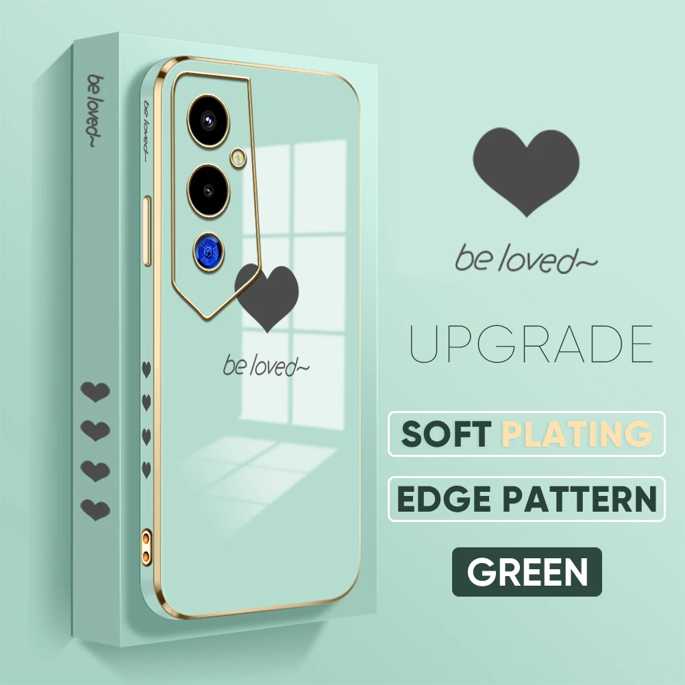 Tecno Pova 4 Pro Luxury Soft Electroplated Be Loved Heart Mobile Phone Case price in Pakistan