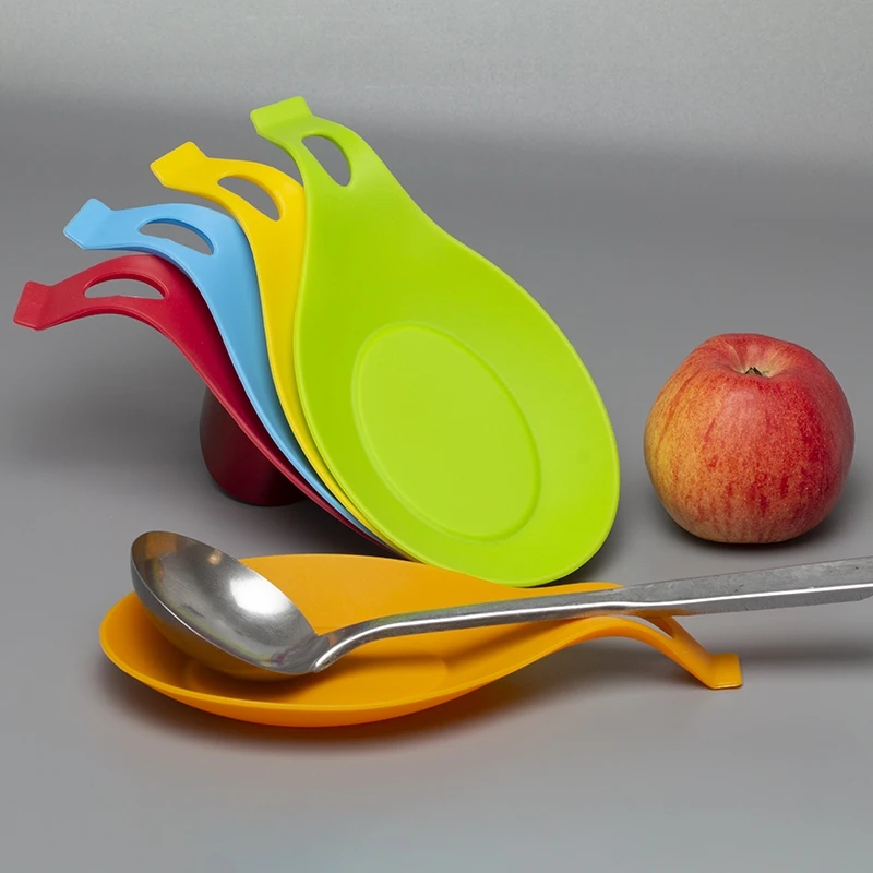 1Pcs PVC Spoon Rest Heat Resistant Utensil Holder Cooking Tool Rest Pad Grade Silica Gel Spoon price in Pakistan