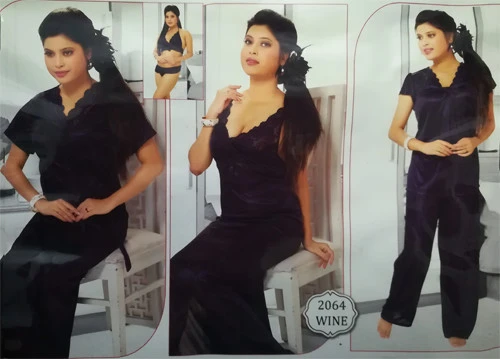 6 Pieces Bridal Silk Nighty Set For Honeymoon – 2064 price in Pakistan