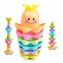 11 Piece Stacking Cups Stackers Pre-school Learning Toy Stacking Tower Pyramid price in Pakistan