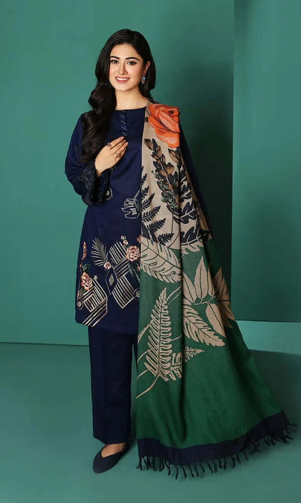 Nishat – 3PC Heavy Embroidered Lawn Shirt With Printed Duppata price in Pakistan