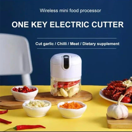100ml Rechargeable USB Electric Chopper Meat Grinder Shredder Salad Maker Garlic Onion Slicer Cutter Mixer Simple Fidelity design price in Pakistan