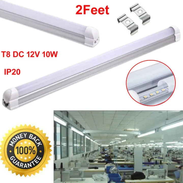 2FT IP20 LED integrated Tube Light 12V DC Slim 10 Watt White lighting With Complete Fitting price in Pakistan