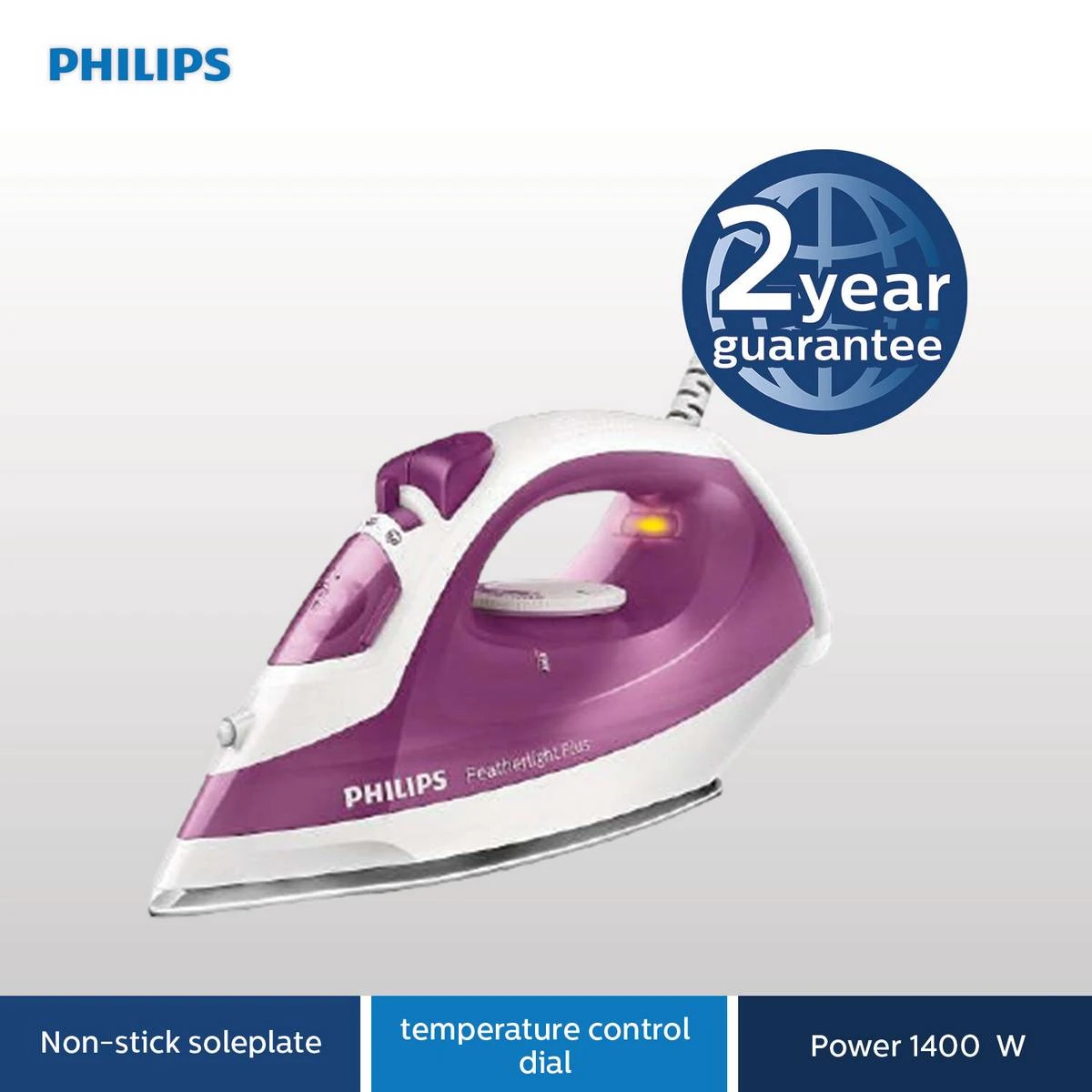 Philips Featherlight Plus Steam iron with non-stick soleplate GC142639 price in Pakistan