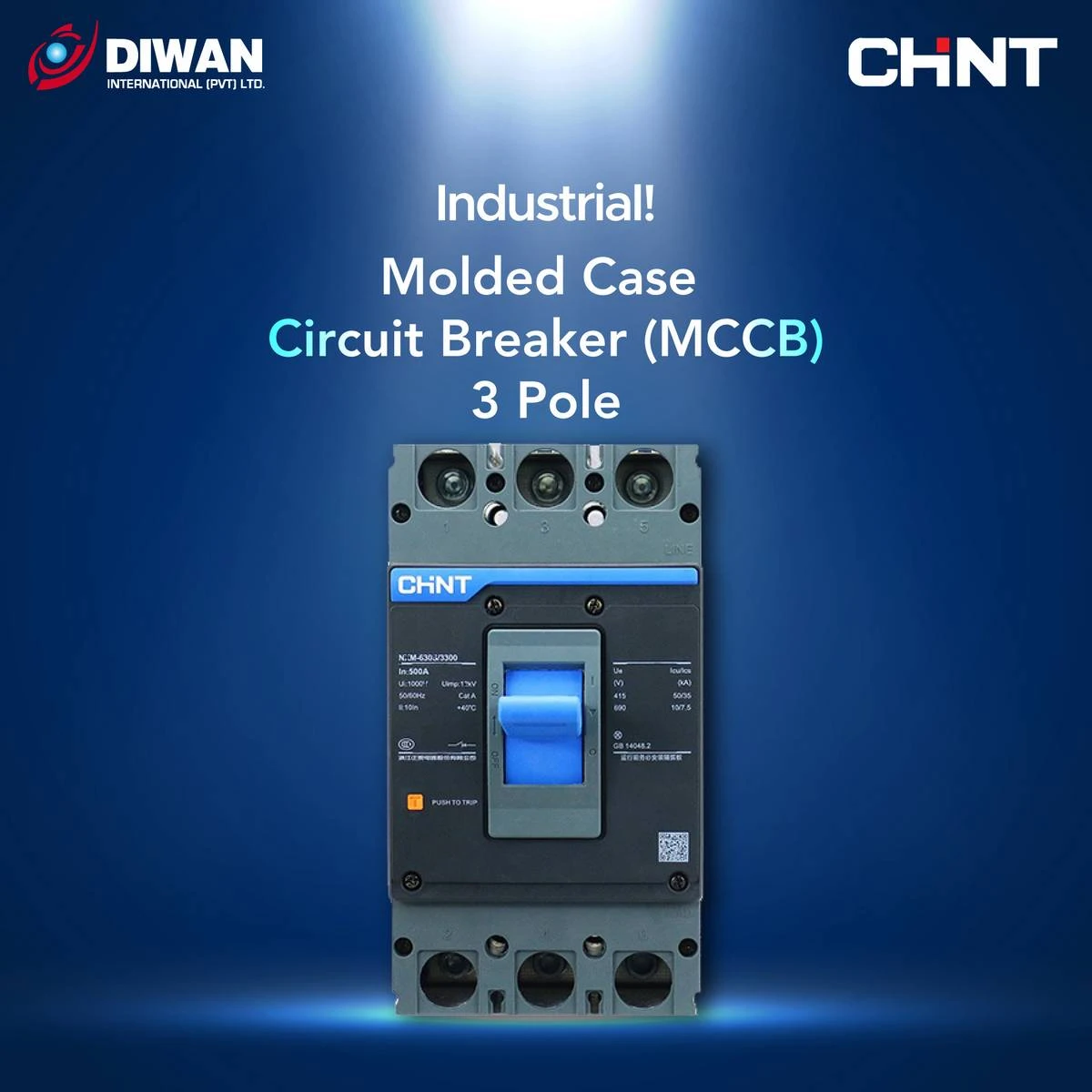 MCCB 25A 32A 63A 100A 125A 3 Pole 25KA CHINT AC Breaker NXM-125S3300 price in Pakistan