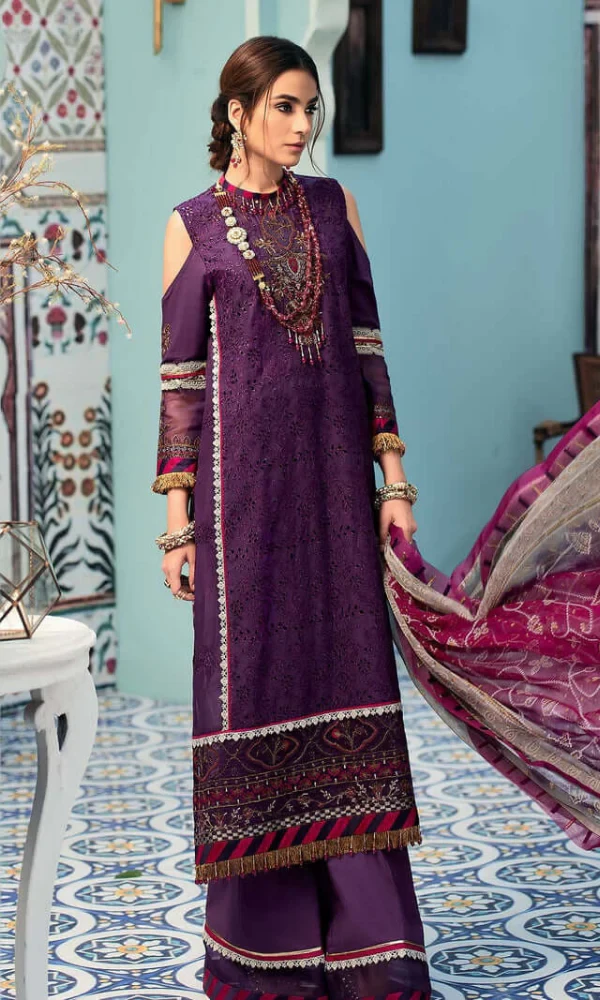 Maria.B – 3PC Lawn Heavy Embroidered Chikankar Dupatta price in Pakistan