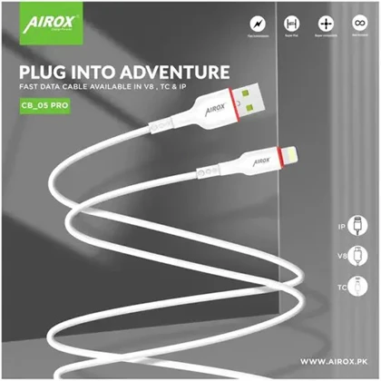 Airox CB05 Pro Fast 2.4A Fast Charging Lightning Cable price in Pakistan