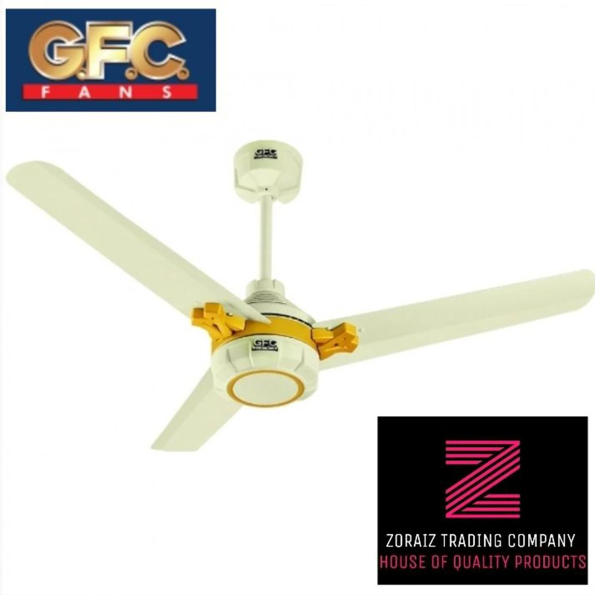 GFC Fan Ceiling 56” Proud Model Off white Golden Color Pure Copper Wire price in Pakistan