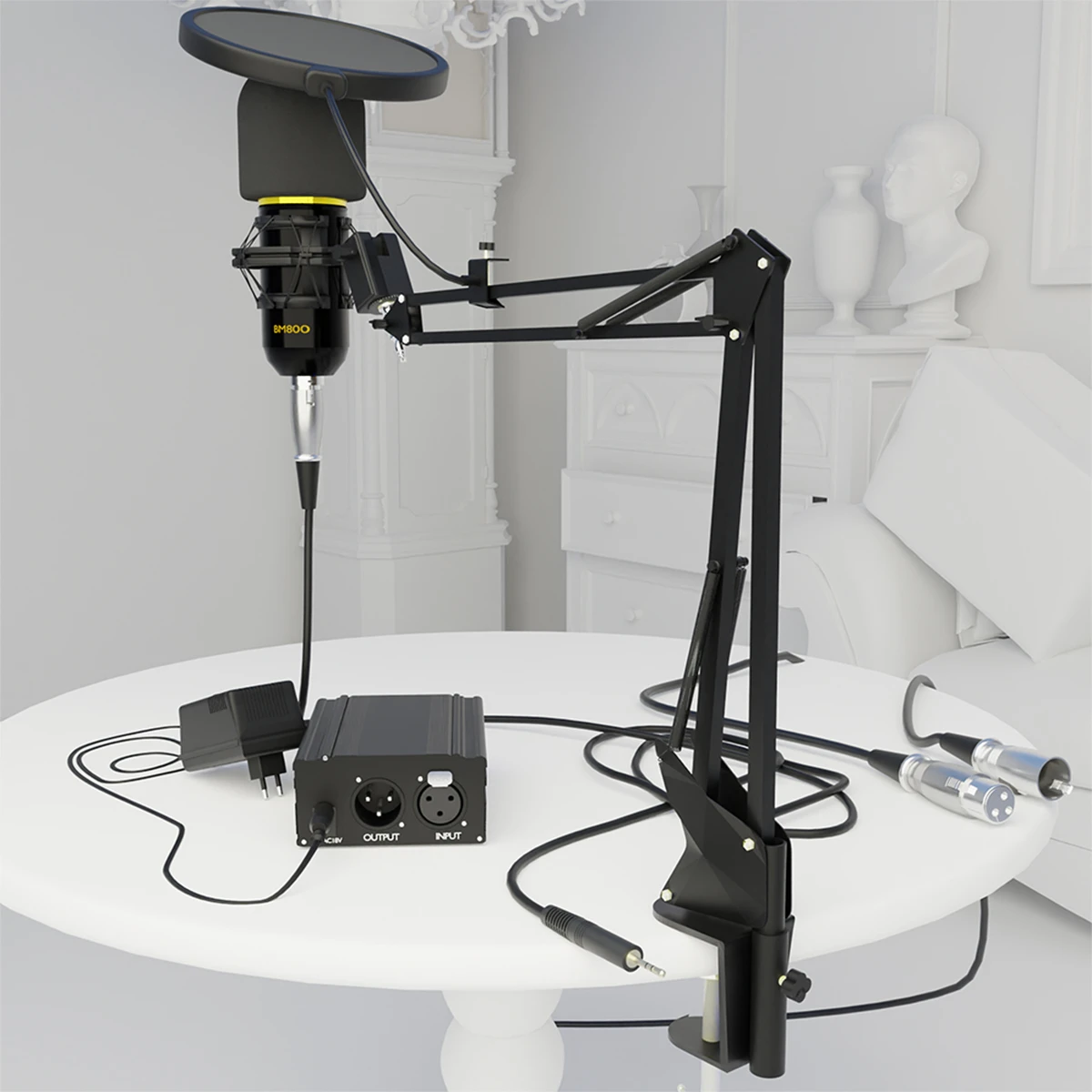 Audin-Bm800-Wired-Condenser Microphone Kit with All Accessories For Studios, Recording studio, Network anchor, Broadcasting price in Pakistan