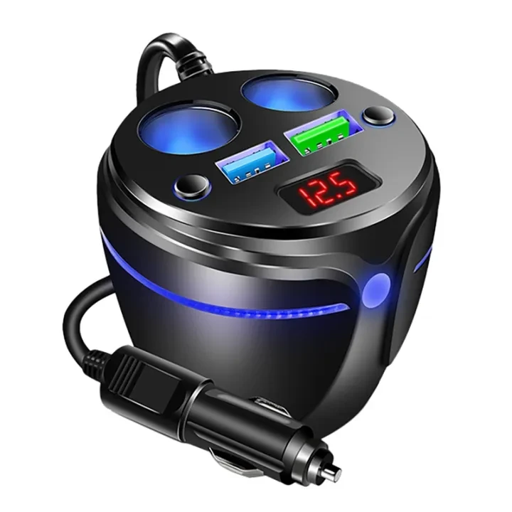 Dual USB Car Cup Charger Holder 12V 24V Car Charger 3.1A 2-Socket Adapter Splitter with LED Display for Car price in Pakistan