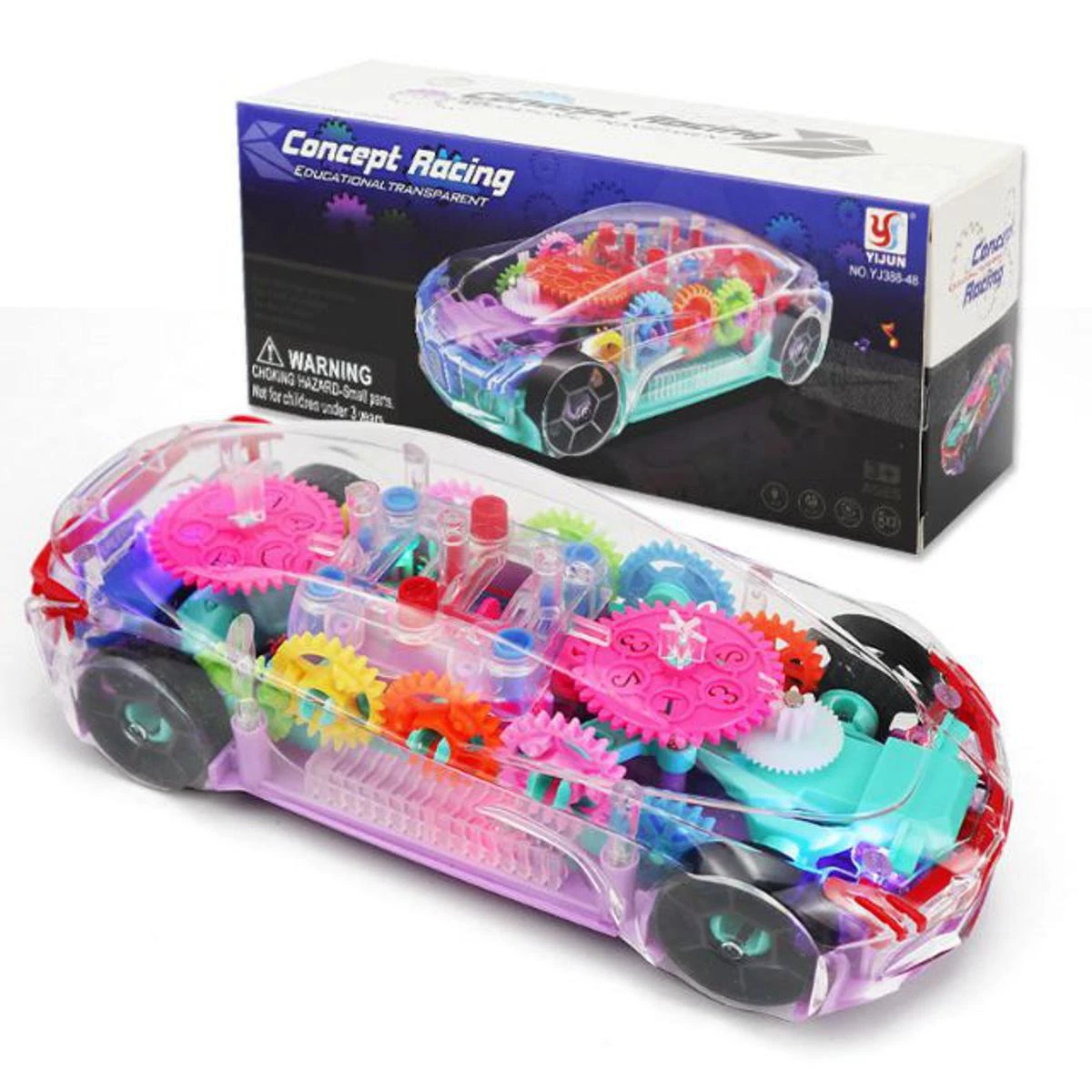 Concept Racing Transparent Car – Concept Racing Educational Transparent Car With Flash Light – Best Gift for kids price in Pakistan