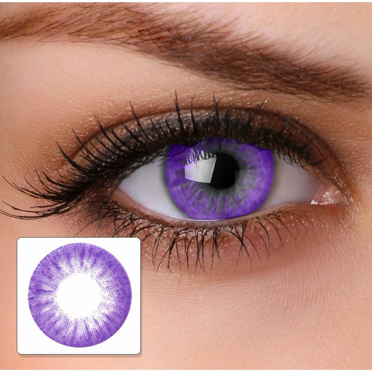 Pair Of Purple Contact Lenses with Solution kit price in Pakistan