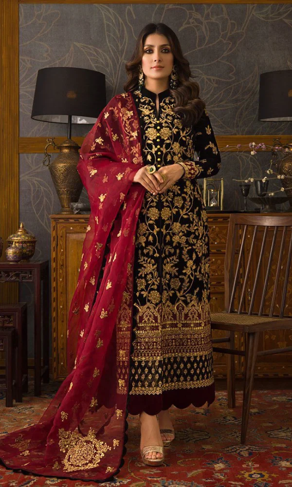 Velvet-3PC 5,000 Micro Embroidered Shirt With Stiched (D) price in Pakistan