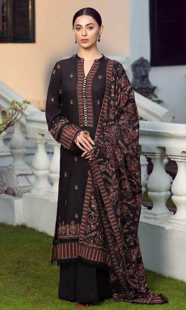 Bareeze – 3PC Dhanak Heavy Embroidered Shirt With Dhanak Embroidered Dupatta price in Pakistan