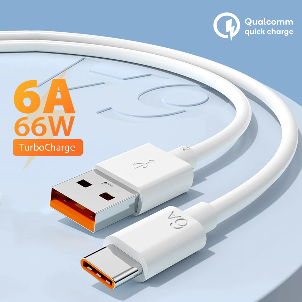Turbo Fast Charging Type C Cable 6A 66 Watt Pure Copper 4 Core price in Pakistan