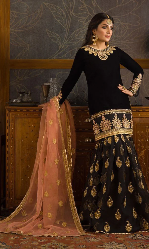 Zainab Chottani-3PC Velvet 5,000 Micro Embroidered Shirt With Embroidered Organza Dupatta price in Pakistan
