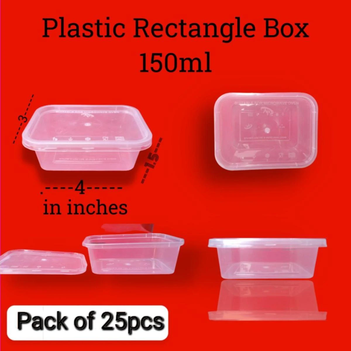 Plastic disposable small rectangular containers pack of 5101520 price in Pakistan