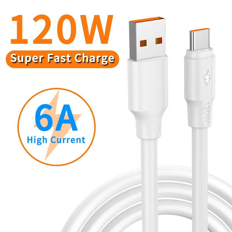 120W Fast Mobile Data Cable, 6A Fast Charging Cable, 100% Pure Copper price in Pakistan