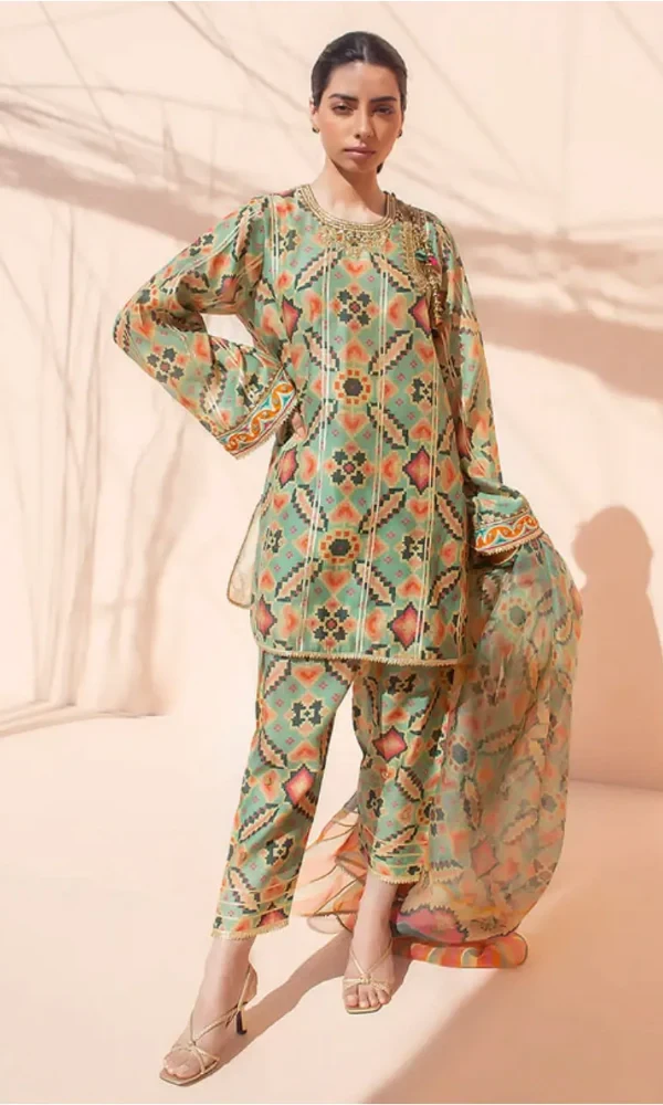 Sania Maskatiya- 3PC Lawn Digital Printed Shirt With Printed price in Pakistan
