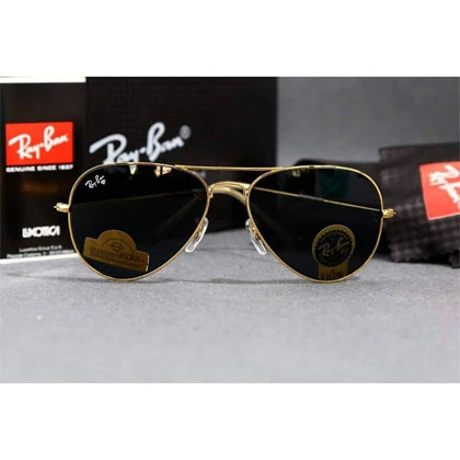 Round oval Shape Black Polarized Golden Frame sunglasses shades for men and women price in Pakistan