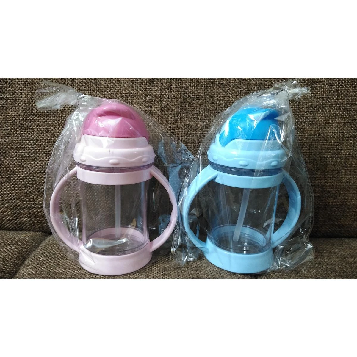 Kids Drinking Mug Double Handles With Straw – 1Pc price in Pakistan