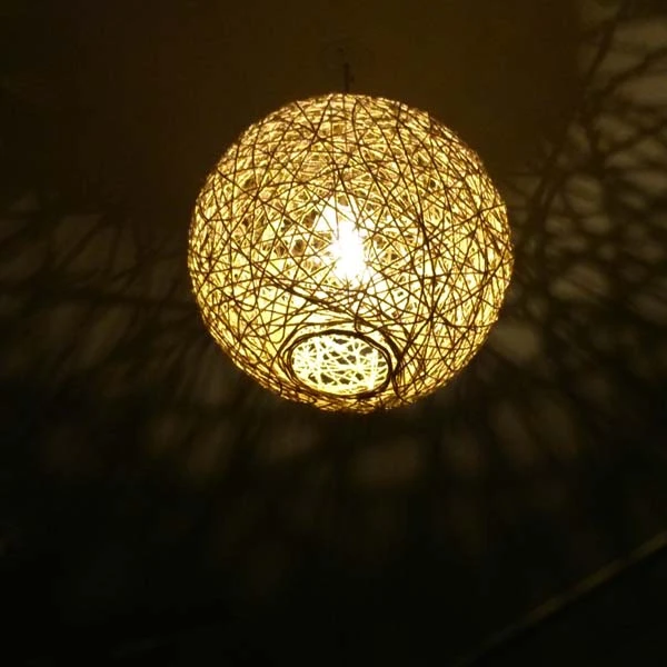 One ball string light indoor decoration yarn globe Suspension lamp rattan ceiling light Round hanging price in Pakistan