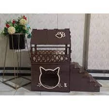 Cat house- wooden cat house- wolnut -white model price in Pakistan