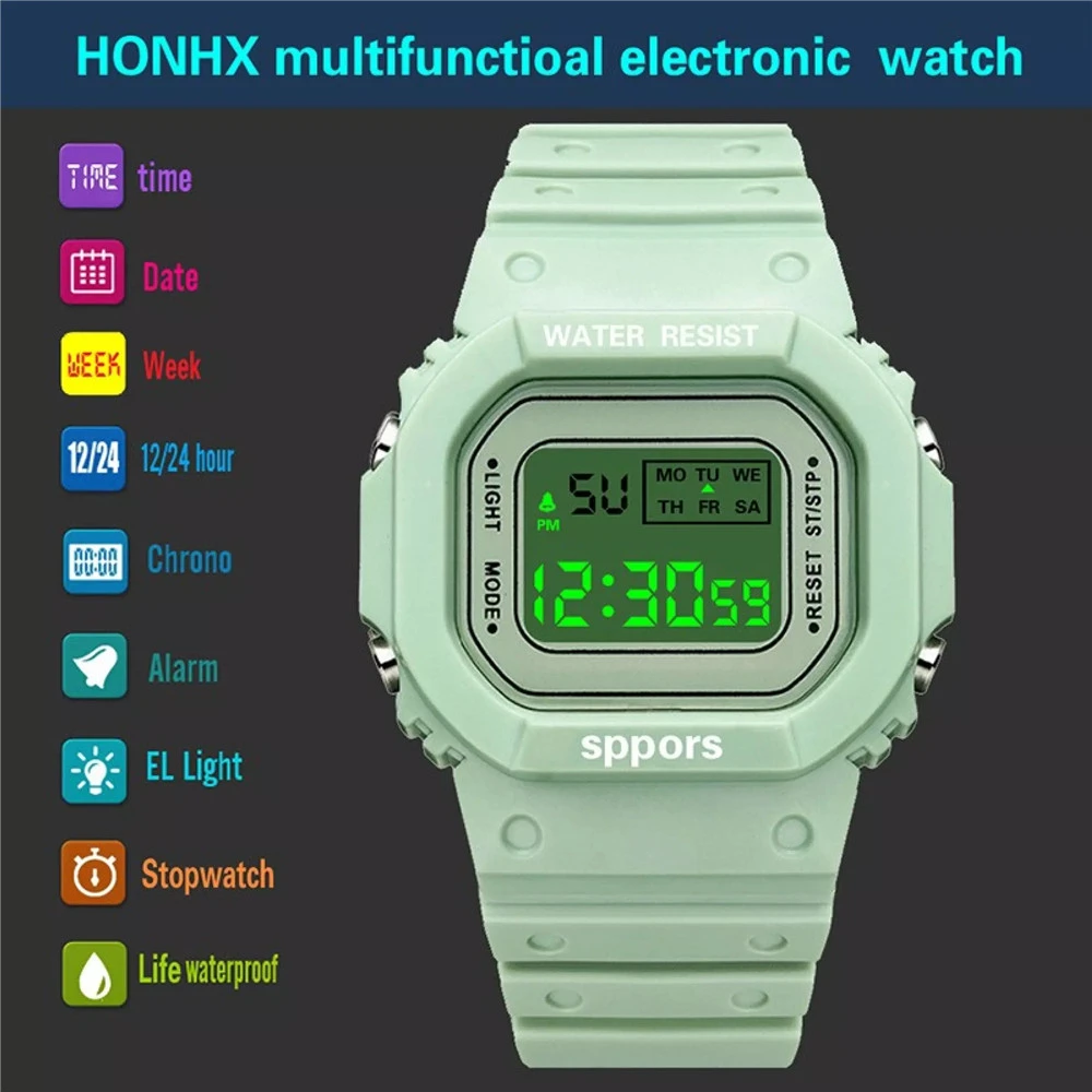 Hot Sale Square Children’s Multifunction LED Digital Watch Waterproof Boys Girls Luminous Watch Kids Watches Toy Student Watch Gifts price in Pakistan