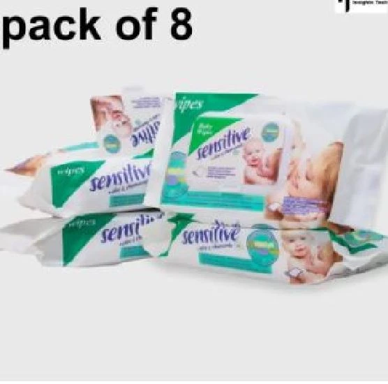 Sensitive baby cotton wipes pack of 8 with flip flop (Discount offer) price in Pakistan
