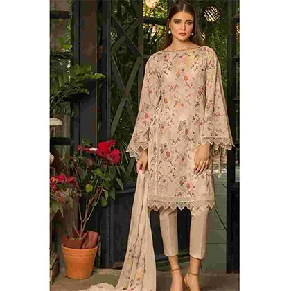 3PC Lawn Heavy Embroidered Shirt With Bamber Chiffon Embroidered Dupatta- BFAD837 (B) price in Pakistan