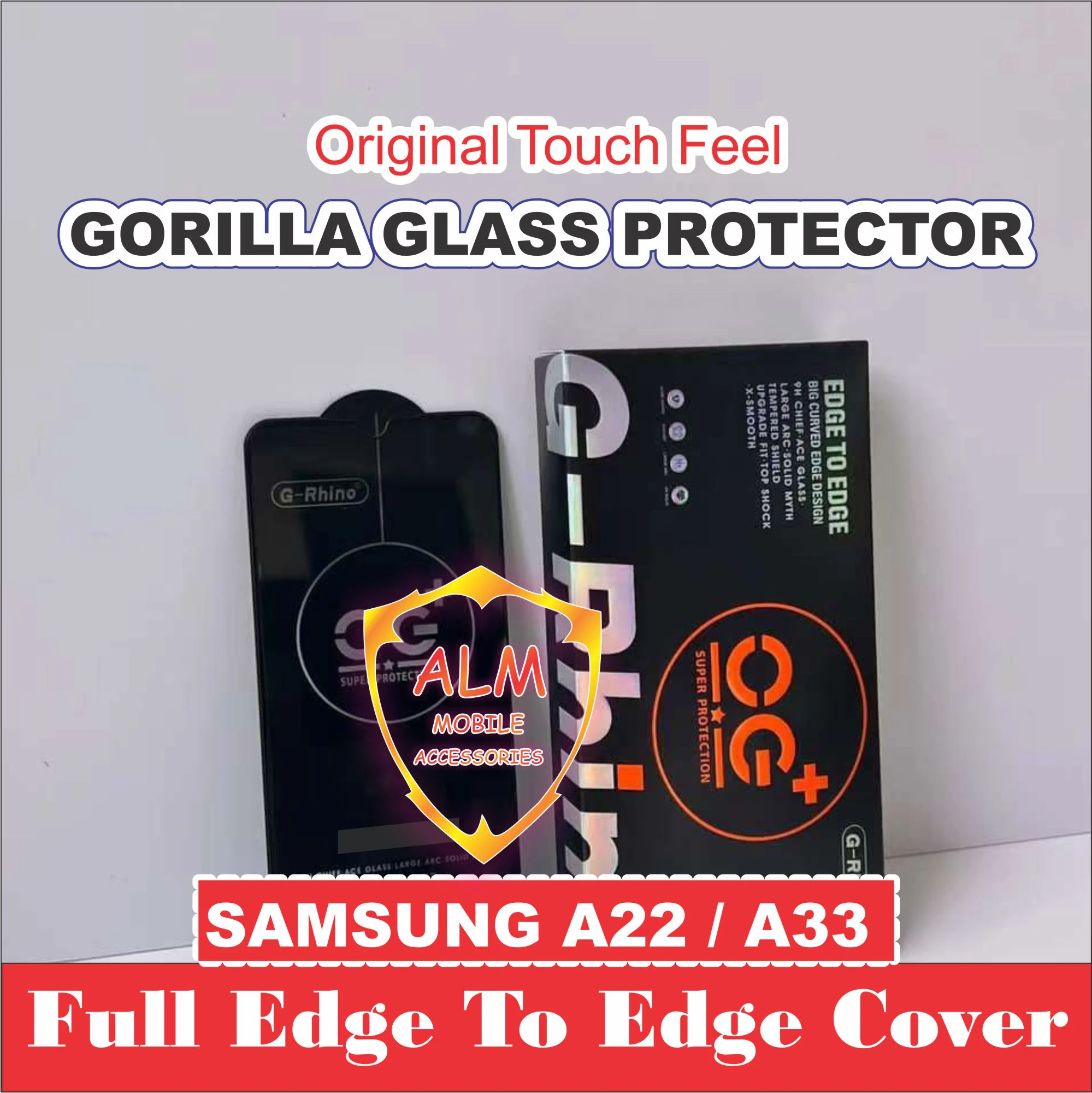 SAMSUNG A22  SAMSUNG A33 GORILLA Super OG 6D Glass Edge To Edge Full Glue With Premium AND ORIGINAL QUALITY price in Pakistan