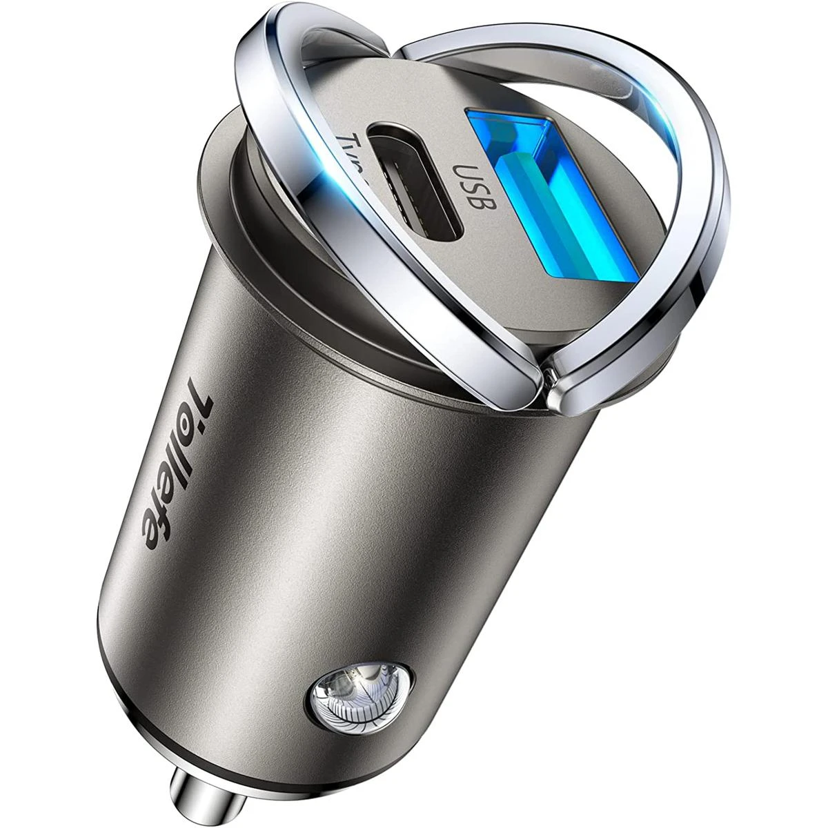 USB C Car Charger 38W PD 38W QC Dual USB Super Fast Car Charger Zinc Alloy Mini Unique Flush Fit Pull Ring Fast Charging price in Pakistan